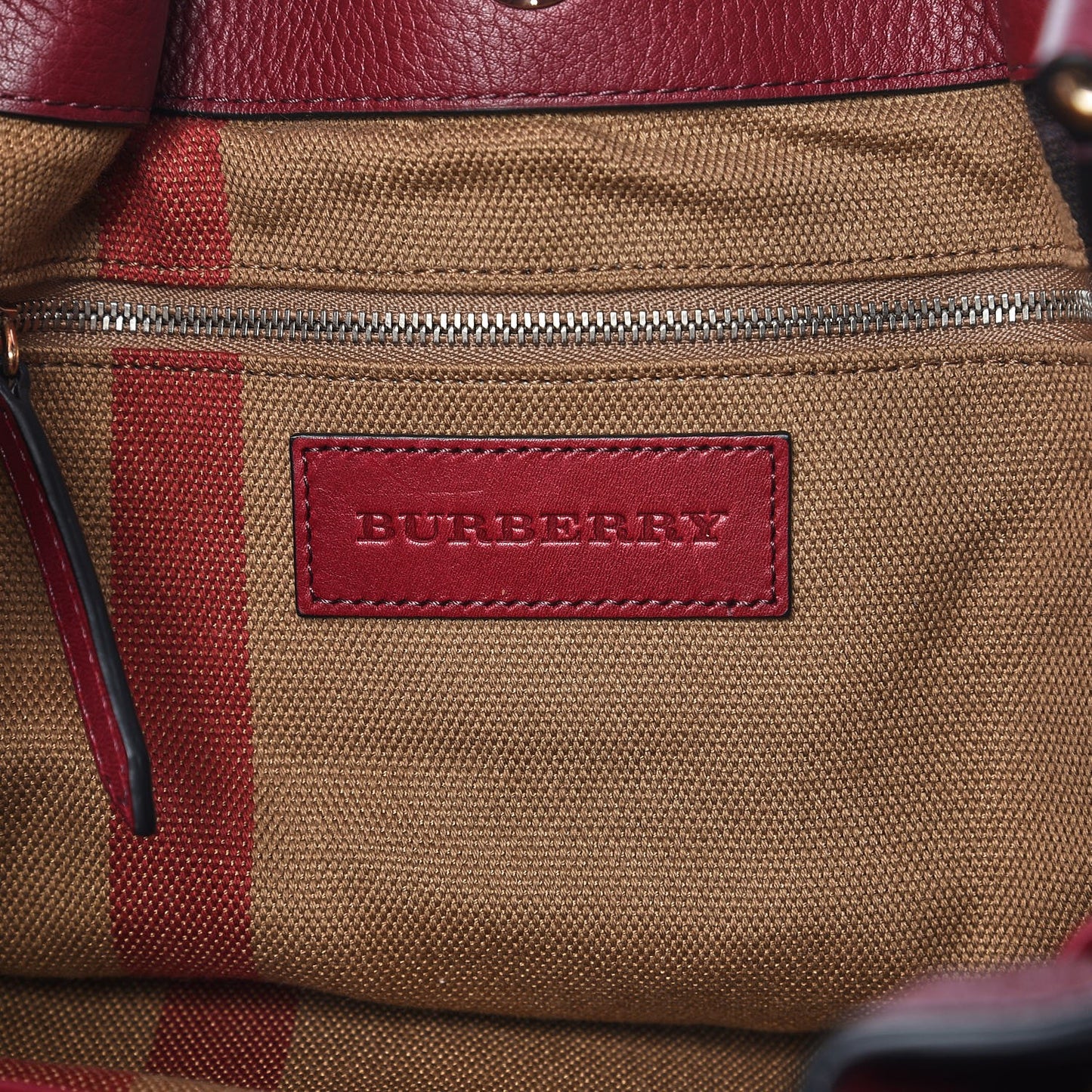 Grainy Calfskin House Check Small Maidstone Burgundy Red