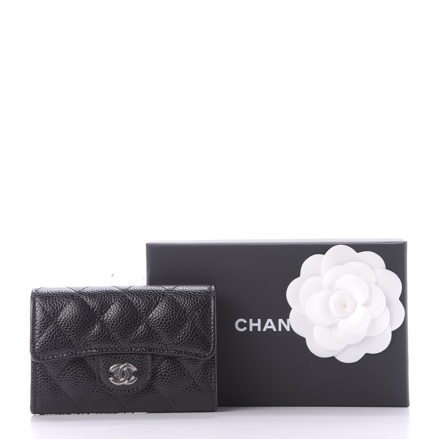 Chanel Caviar Quilted Flap Card Holder Wallet Black 11 of 11