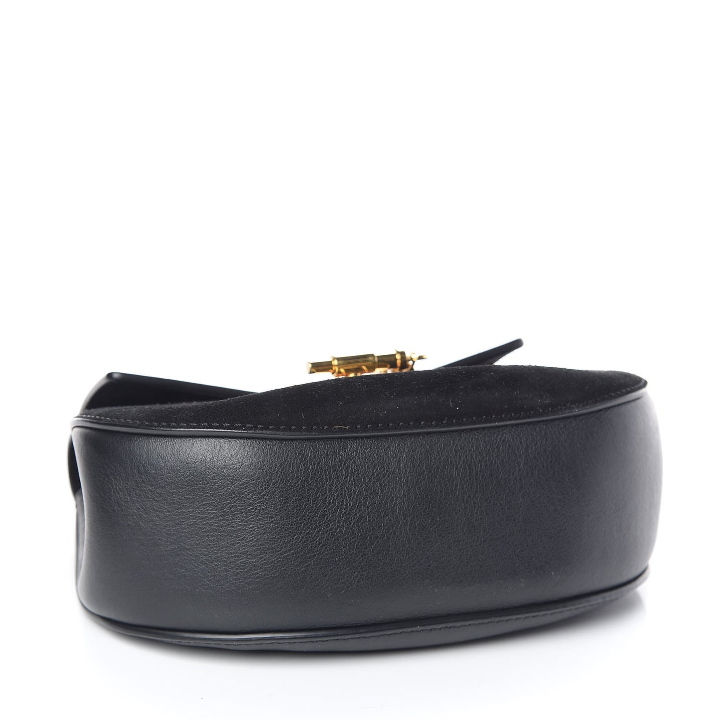 Suede Calfskin Mini Drew Shoulder Bag Black