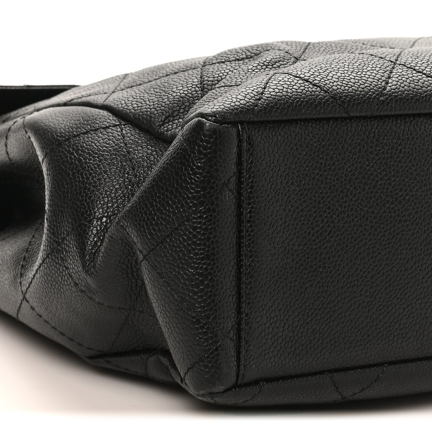 Caviar Quilted Single Flap Black