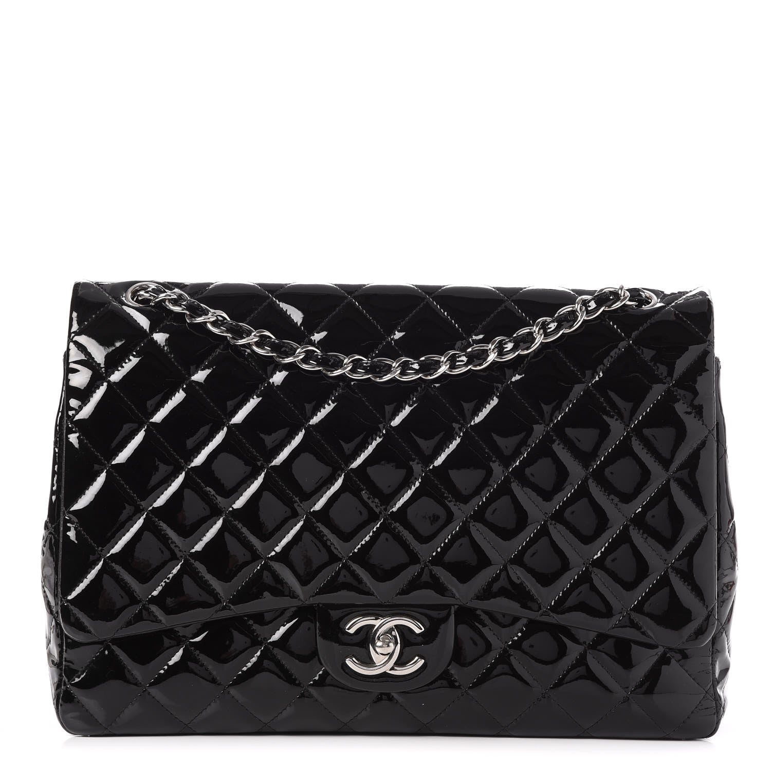 Chanel Patent Quilted Maxi Double Flap Black 1 of 9