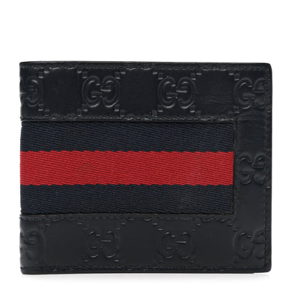 Gucci Guccissima Signature Web New Web Bi-Fold Wallet Blue 1 of 7