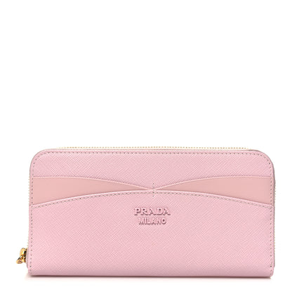 Prada Saffiano Zip Around Wallet Alabaster Pink 1 of 8