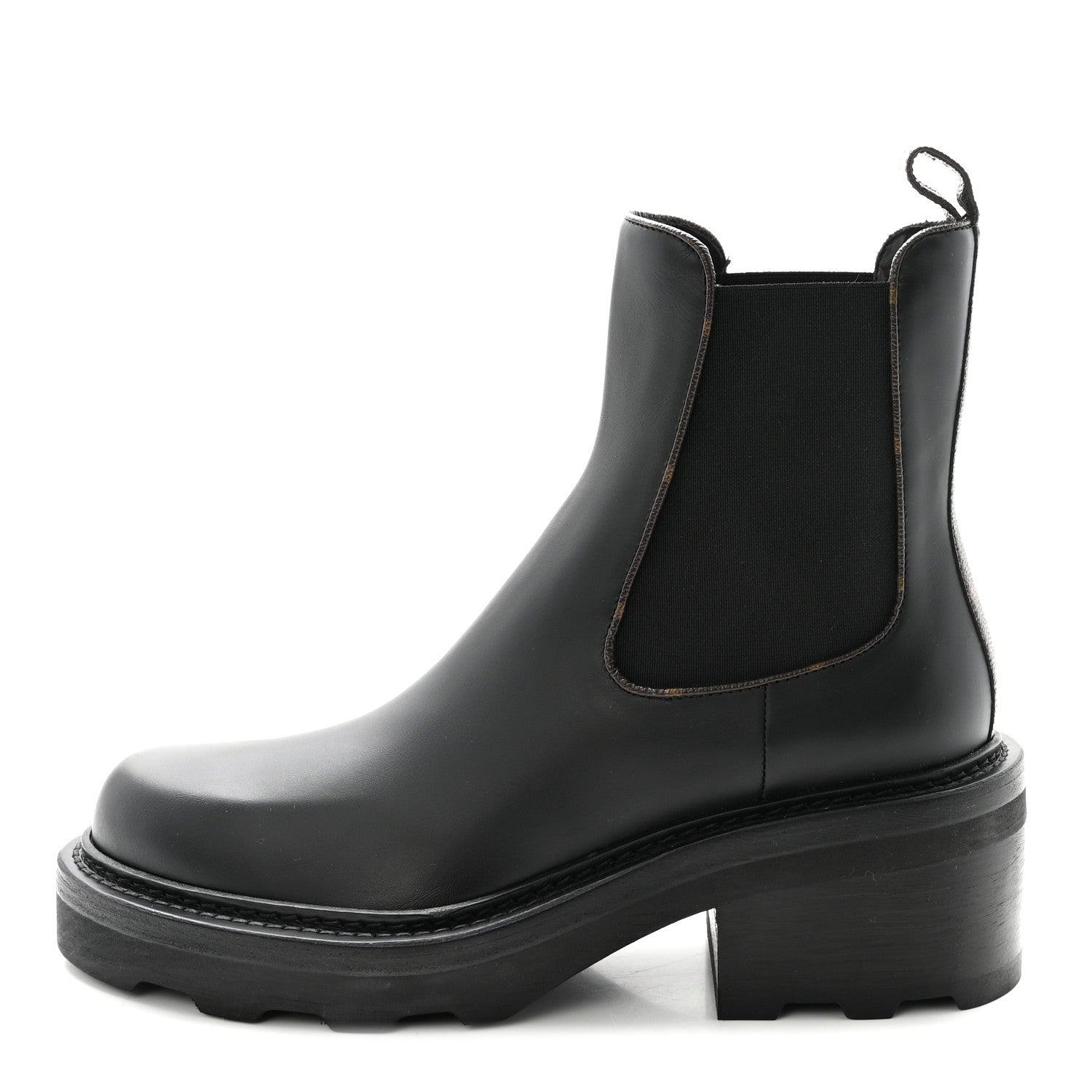 Louis Vuitton Calfskin Monogram Beaubourg Ankle Boots 38.5 Black 1 of 8