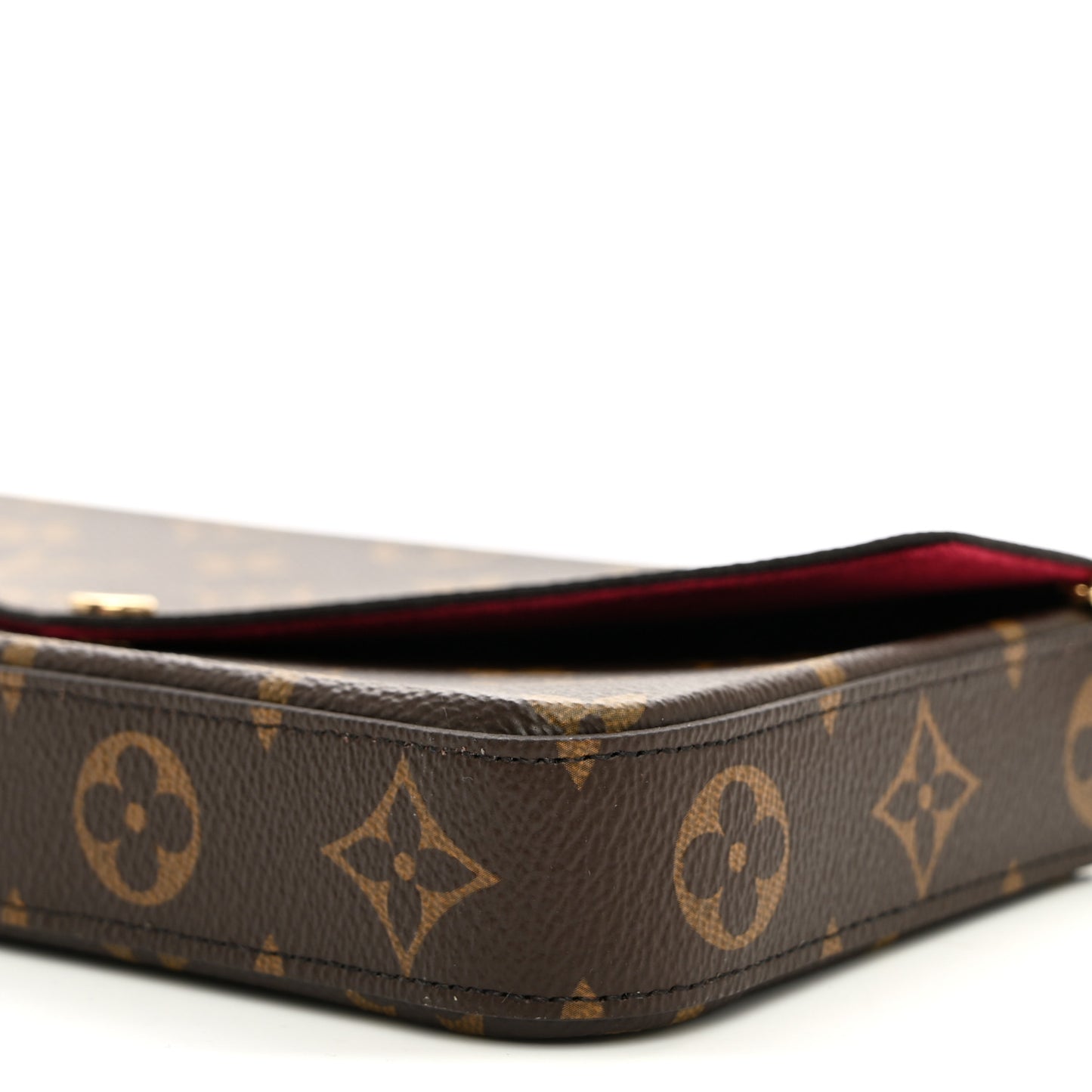 Monogram Pochette Felicie Chain Wallet Fuchsia