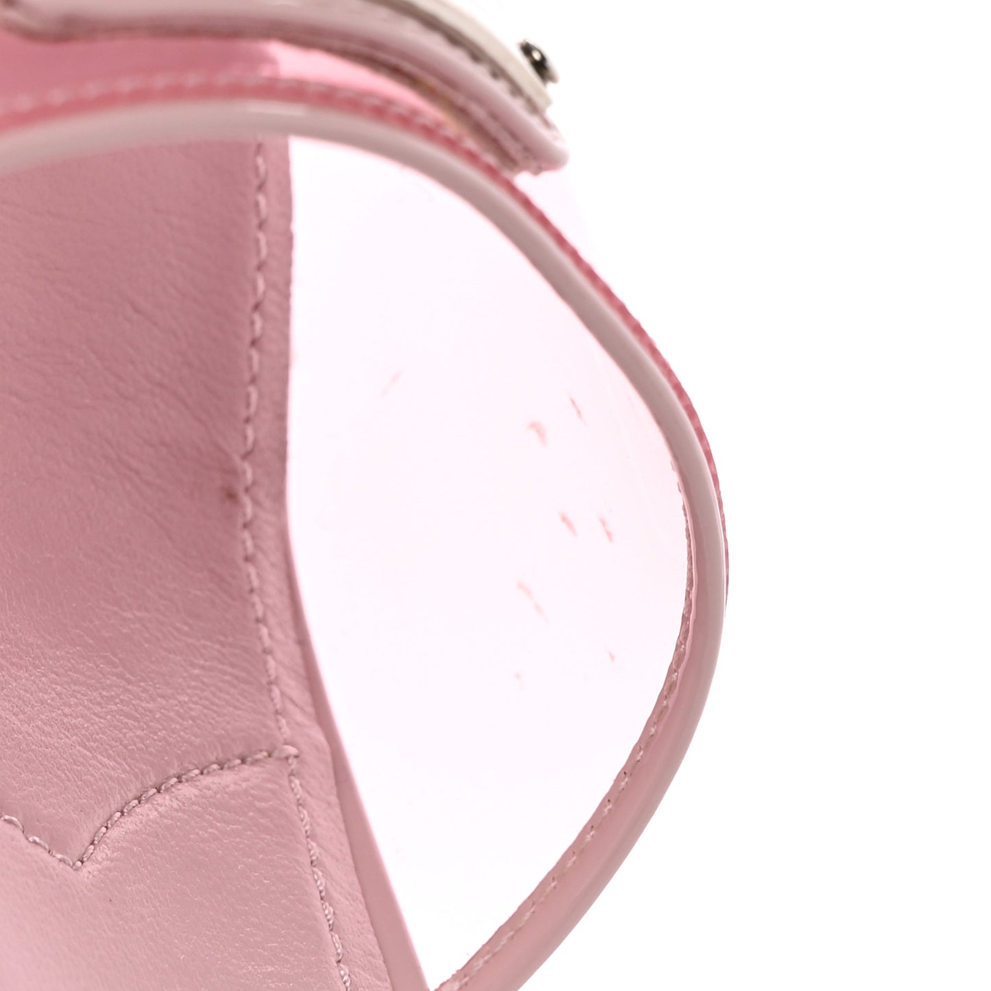 Plexiglass Vernice Metal Triangle Logo 65mm Slide Sandals 37 Alabastro