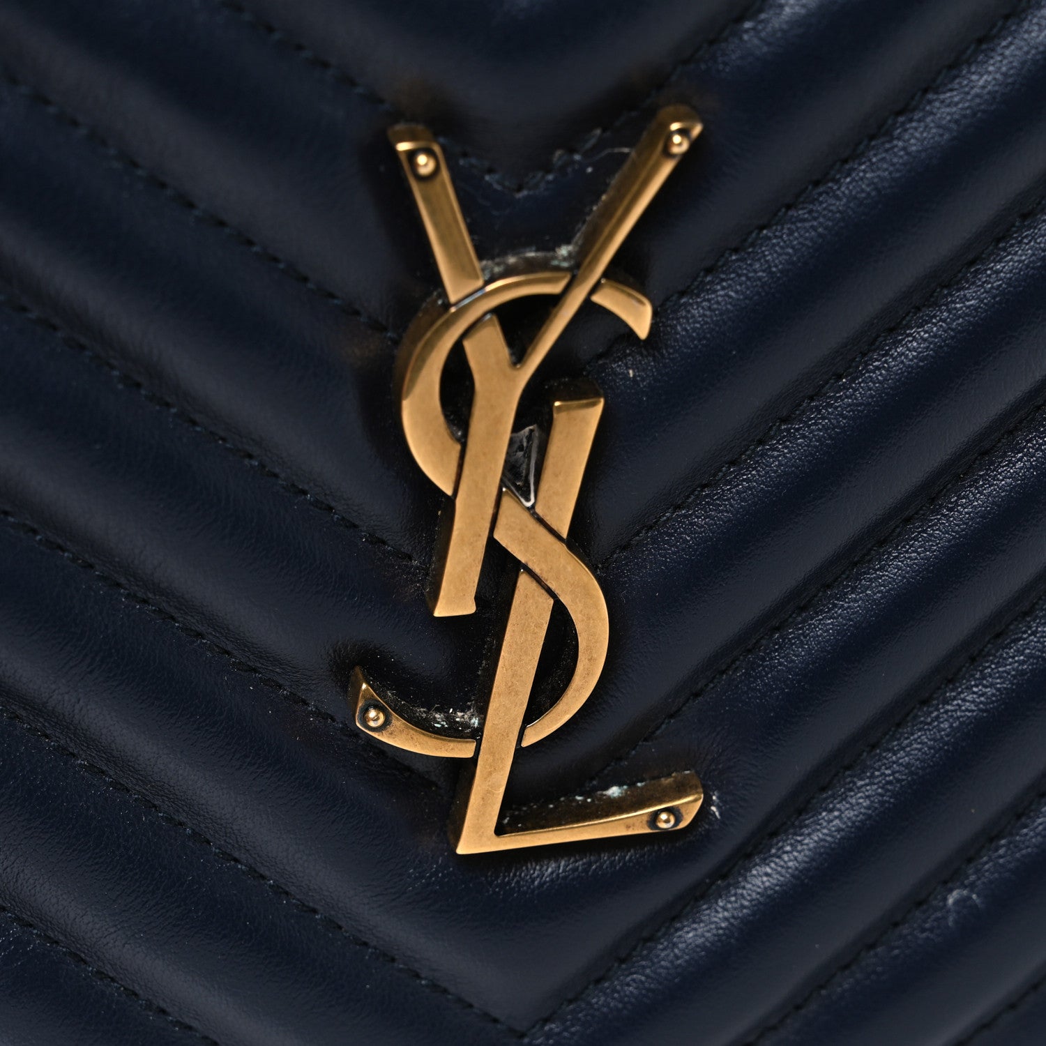 Saint Laurent Calfskin Matelasse Monogram Lou Camera Bag Deep Marine 11 of 11