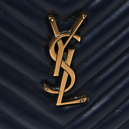Saint Laurent Calfskin Matelasse Monogram Lou Camera Bag Deep Marine 11 of 11