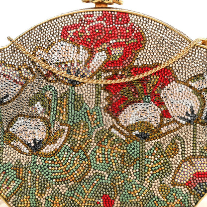 Judith Leiber Swarovski Crystal Flower Minaudiere Clutch Gold 6 of 10