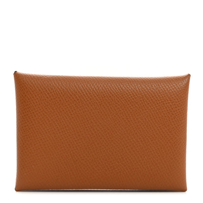 Hermes Epsom Calvi Card Case Gold 1 of 8