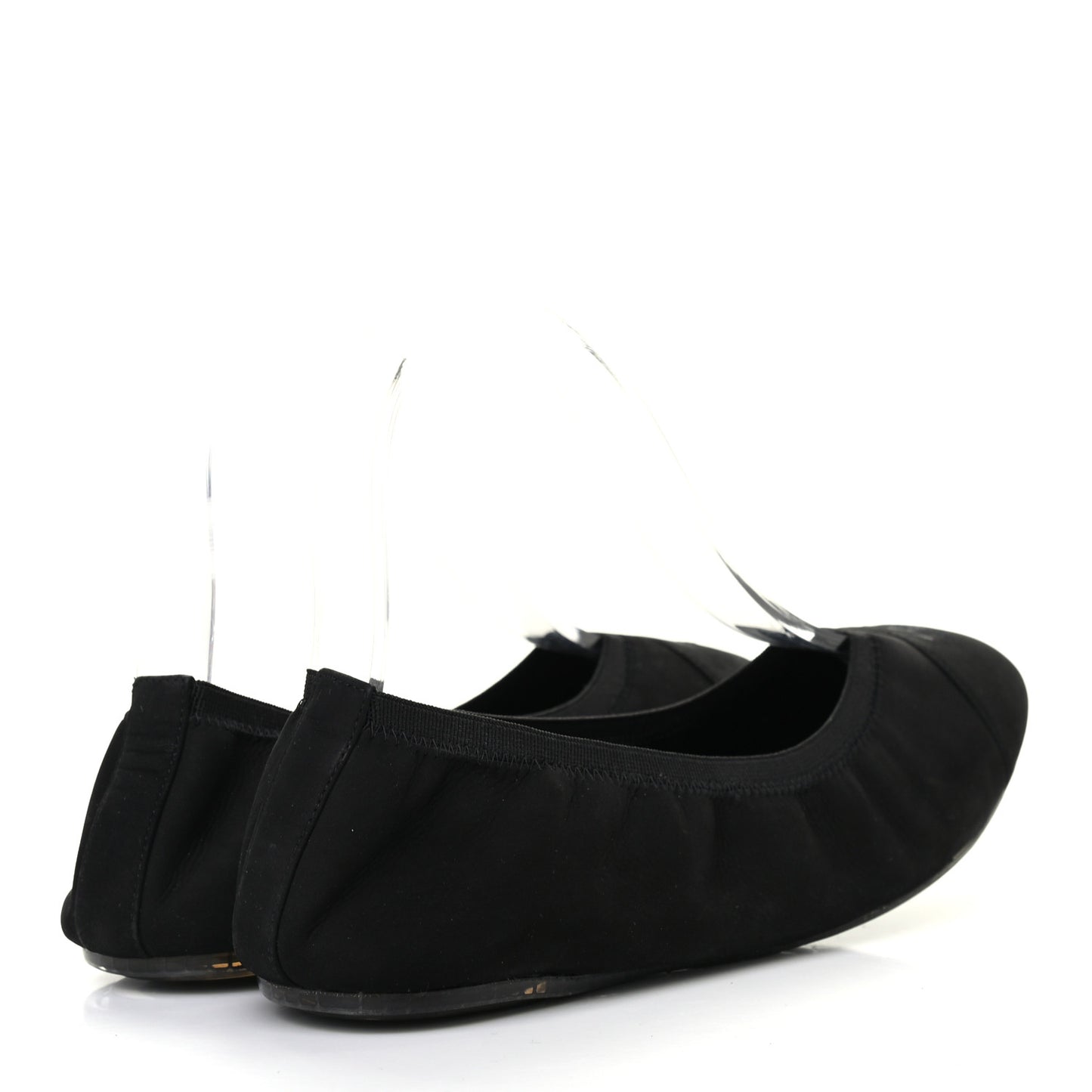 Nubuck Suede CC Elastic Cap Toe Ballerina Flats 39.5 Black