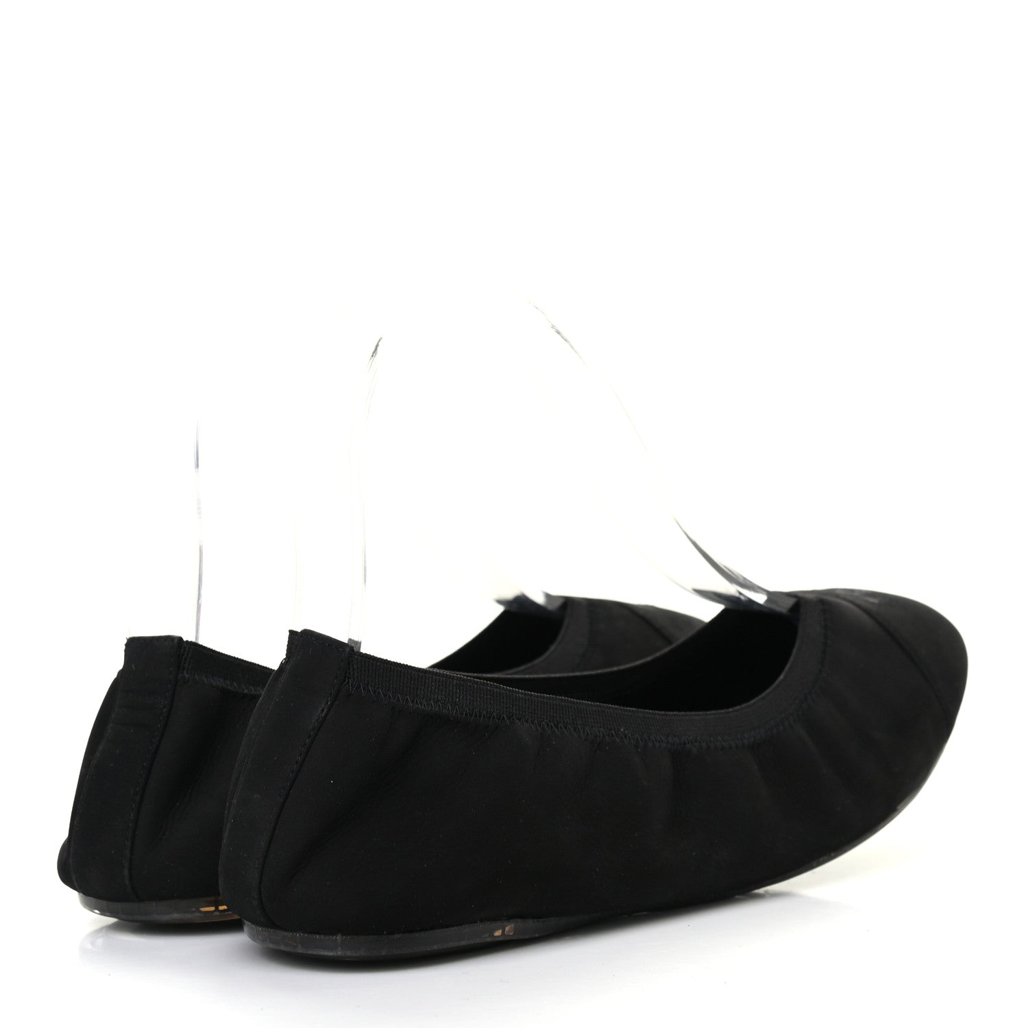 Chanel Nubuck Suede CC Elastic Cap Toe Ballerina Flats 39.5 Black 4 of 8