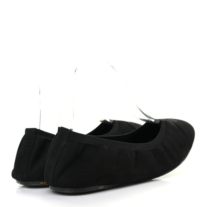 Chanel Nubuck Suede CC Elastic Cap Toe Ballerina Flats 39.5 Black 4 of 8