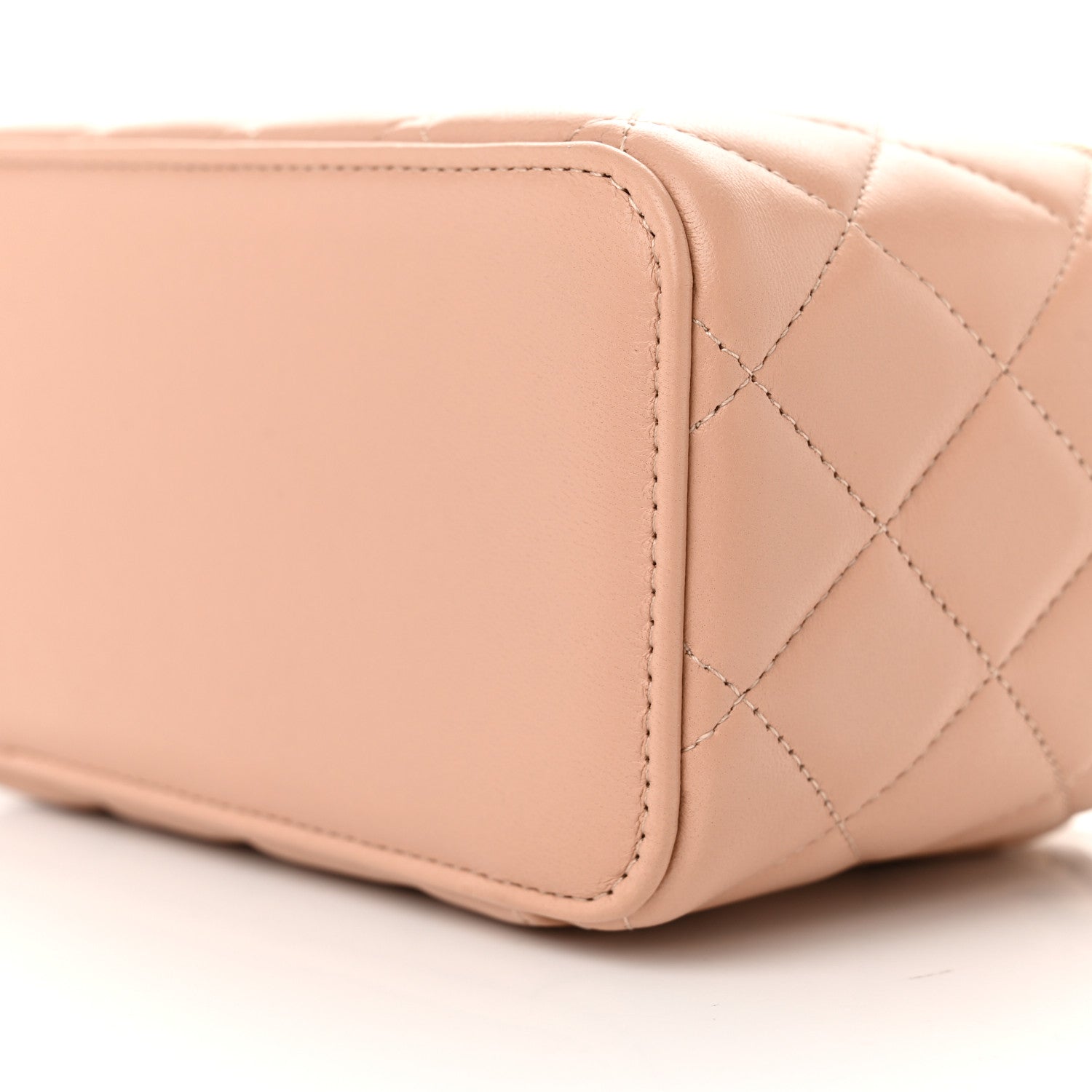 Chanel Lambskin Quilted Small Top Handle Vanity Case With Chain Beige 10 of 10