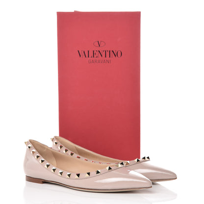 Valentino Garavani Patent Rockstud Ballerina Flats 36.5 Poudre 10 of 10