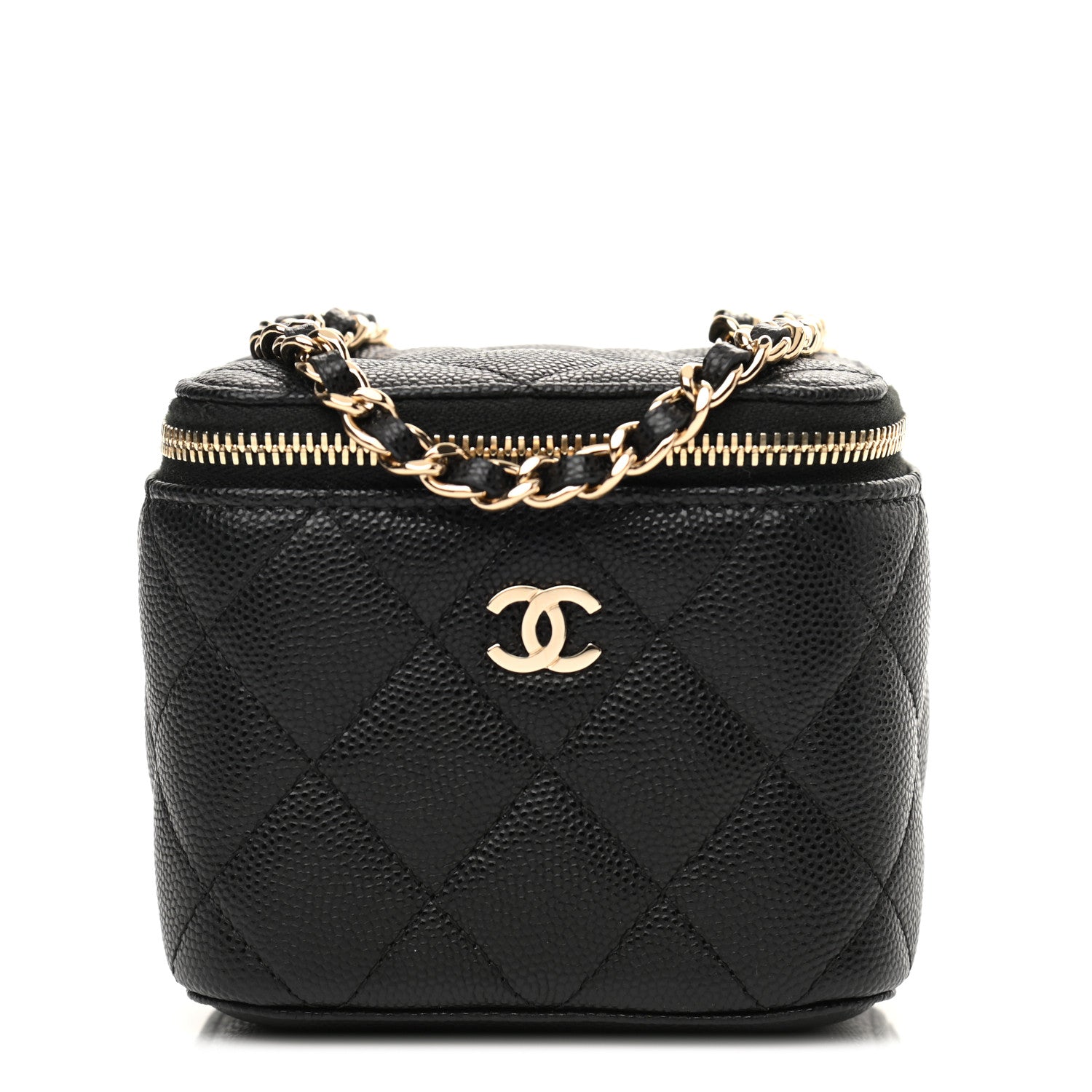 Chanel Caviar Quilted Mini Vanity Case With Chain Black 1 of 11