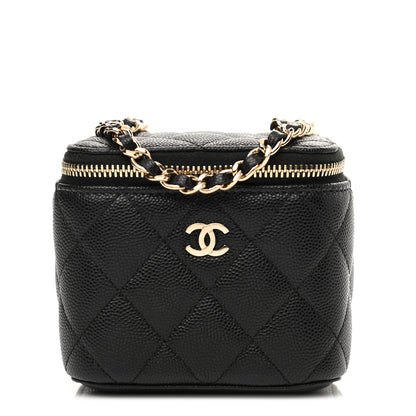 Chanel Caviar Quilted Mini Vanity Case With Chain Black 1 of 11