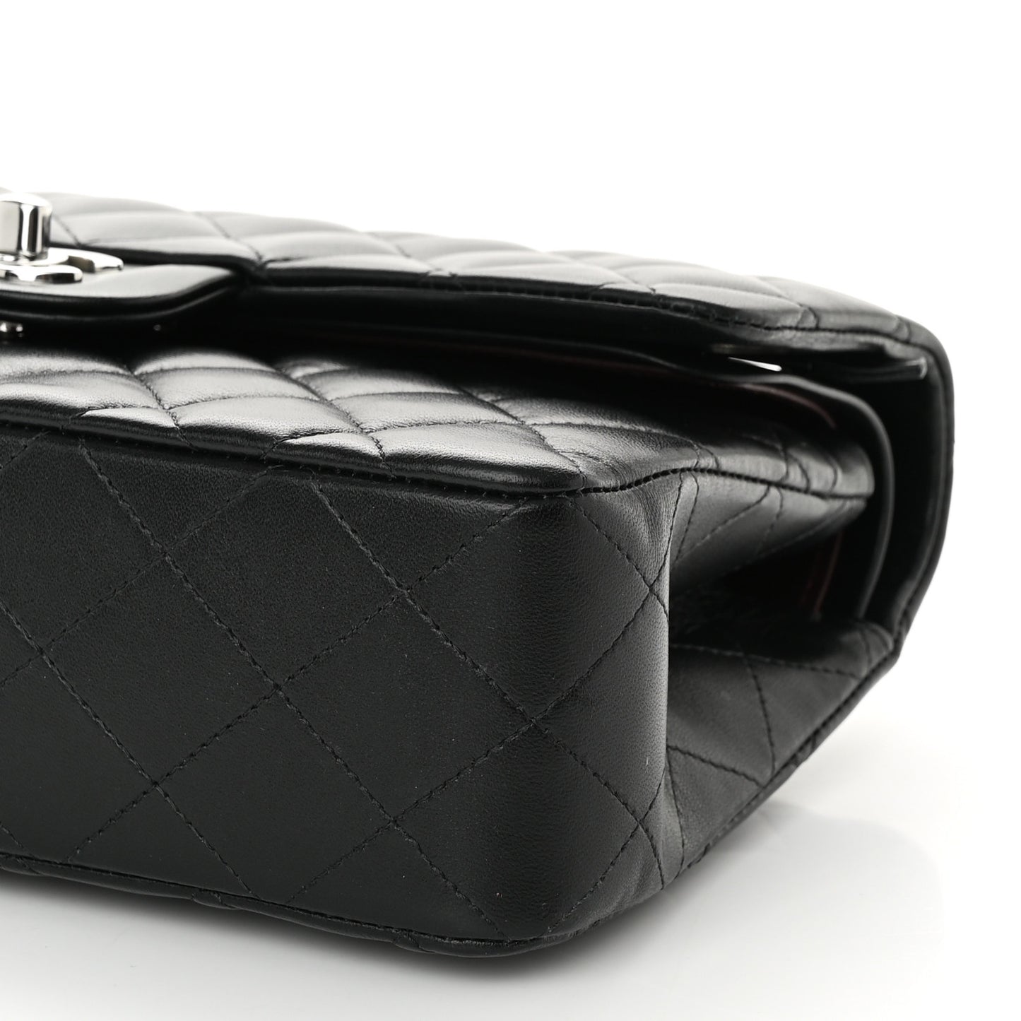 Lambskin Quilted Small Double Flap Black