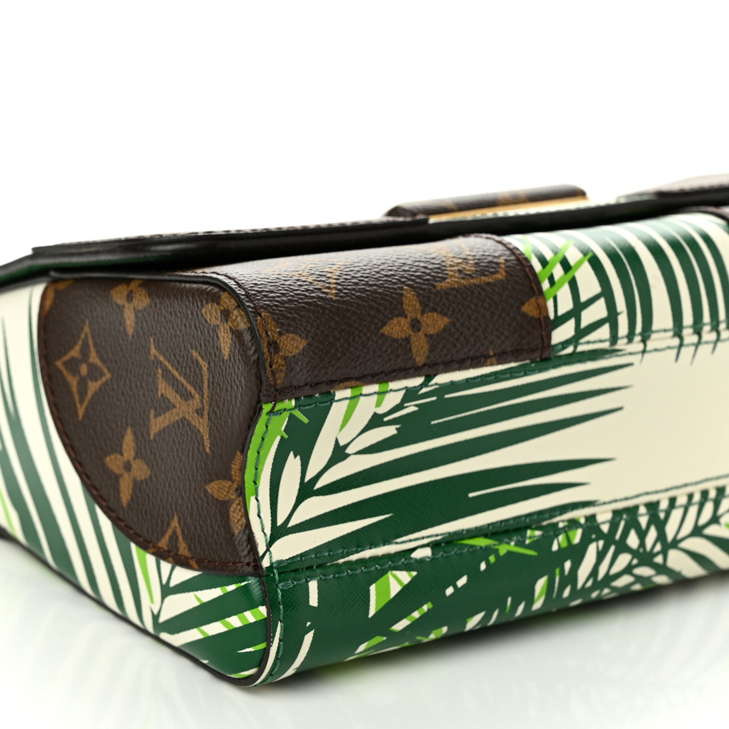 Monogram Palm Twist Shoulder Bag MM Vert White