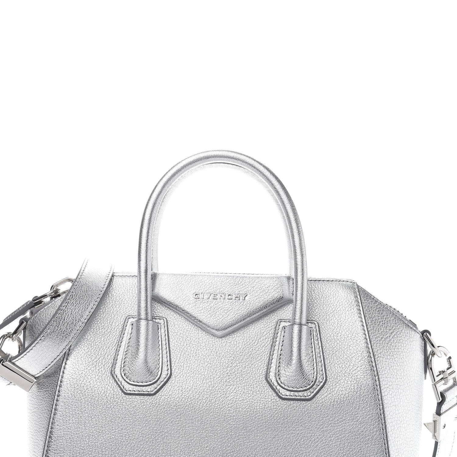 Givenchy Metallic Sugar Goatskin Small Antigona Silver 13 of 13