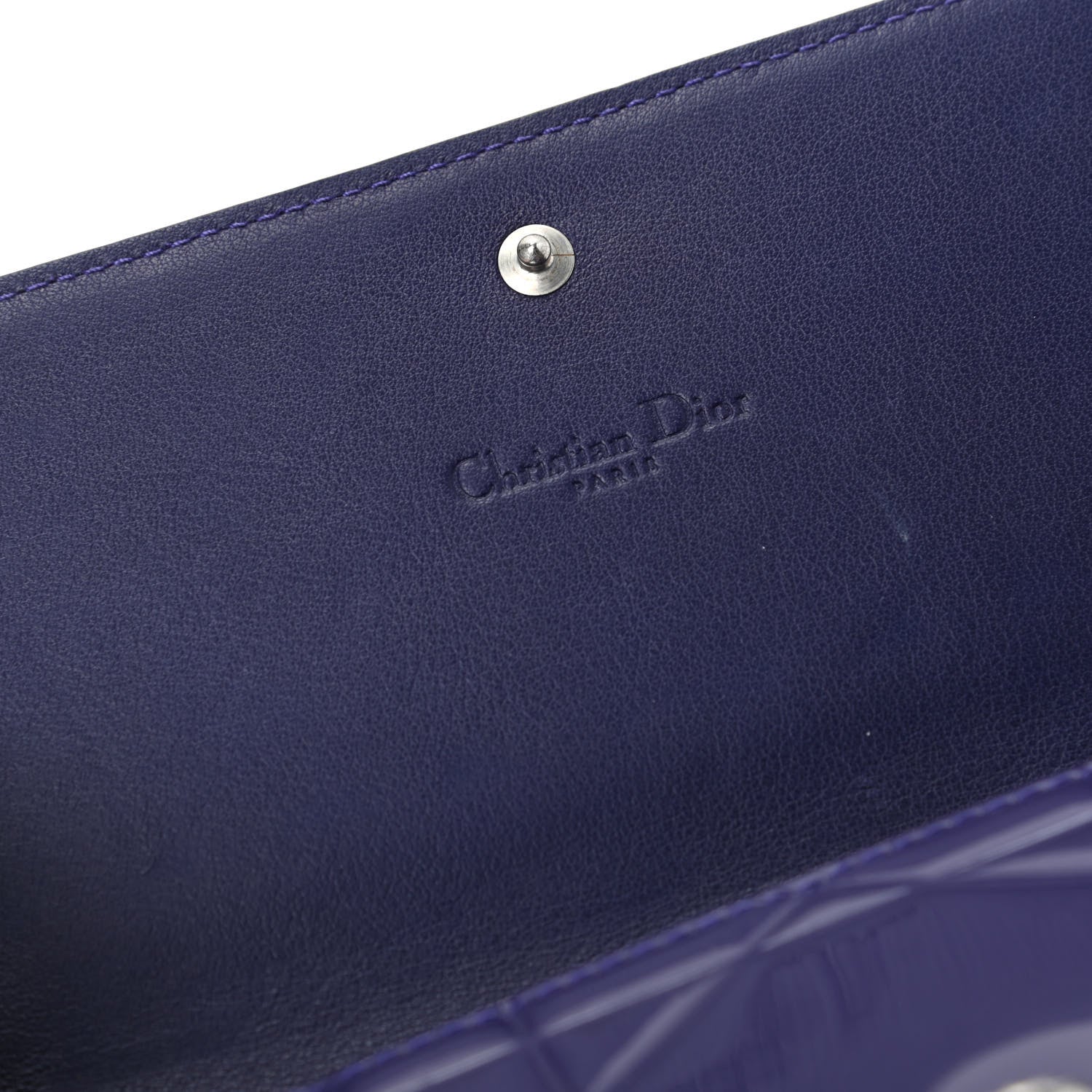 Christian Dior Patent Cannage Rendez-vous Chain Wallet Violet 6 of 7