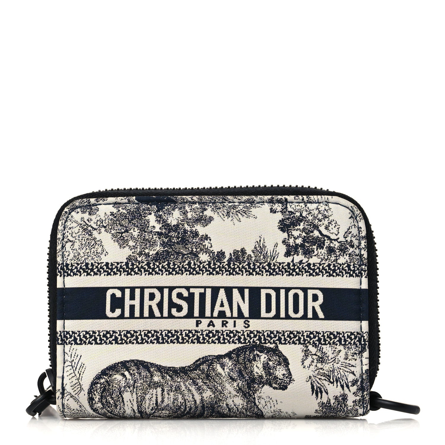 Christian Dior Technical Fabric Embroidered Toile De Jouy DiorTravel Detachable Card Holder Blue 1 of 7