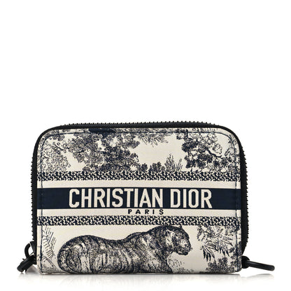 Christian Dior Technical Fabric Embroidered Toile De Jouy DiorTravel Detachable Card Holder Blue 1 of 7