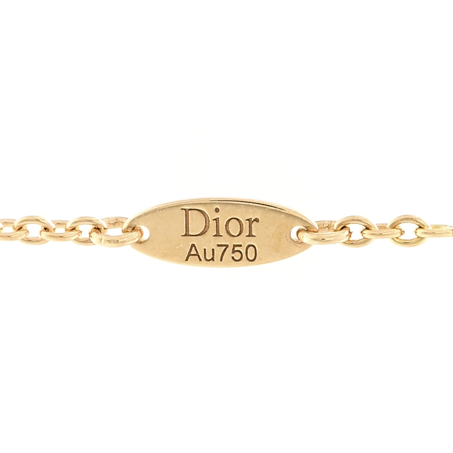Christian Dior 18K Yellow Gold Diamond Mother of Pearl Rose Des Vents Necklace 4 of 5