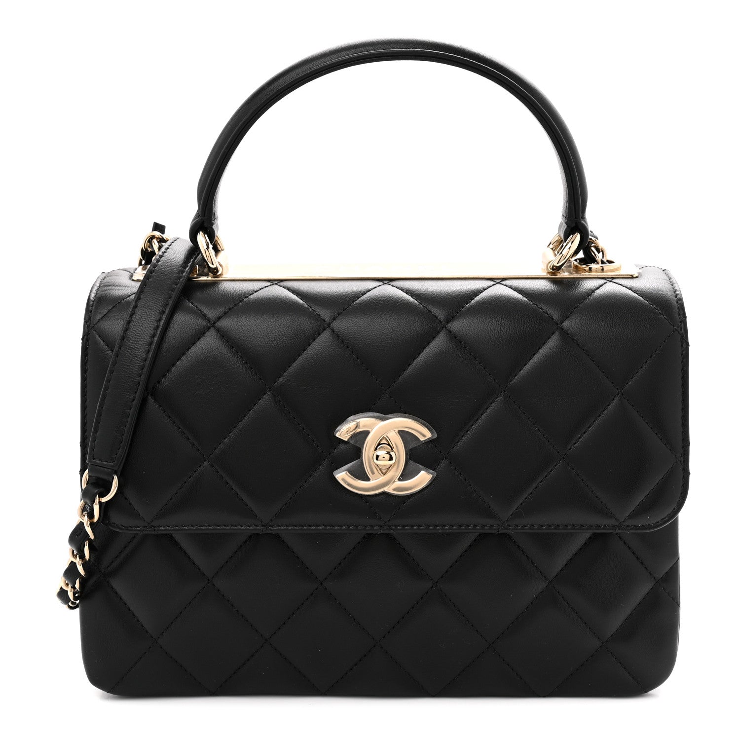 Chanel Lambskin Quilted Small Trendy CC Dual Handle Flap Bag Black 1 of 11