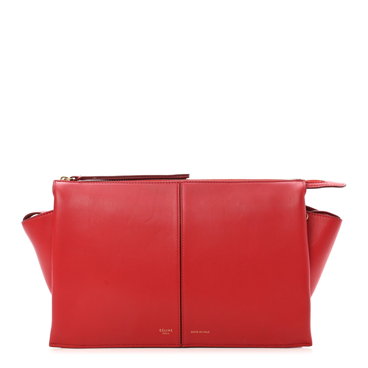 Celine Supple Natural Calfskin Tri-Fold Clutch Coquelicot 1 of 10