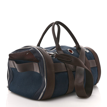 Hermes Fabric Carrying Dog Bag Navy 2 of 10