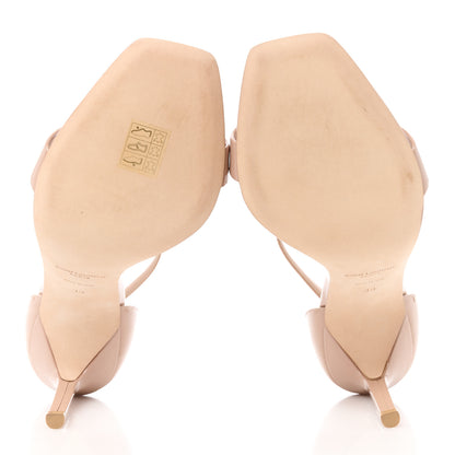 Saint Laurent Patent Calfskin Amber 105 Ankle Strap Sandals 39 Nude 5 of 8