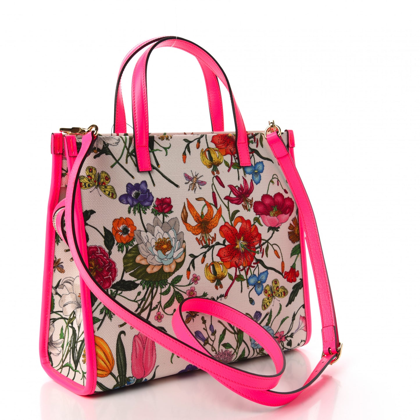 Canvas Medium Flora Tote Fuchsia