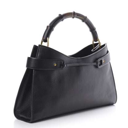 Gucci Calfskin Bamboo Handle Tote Black 3 of 11