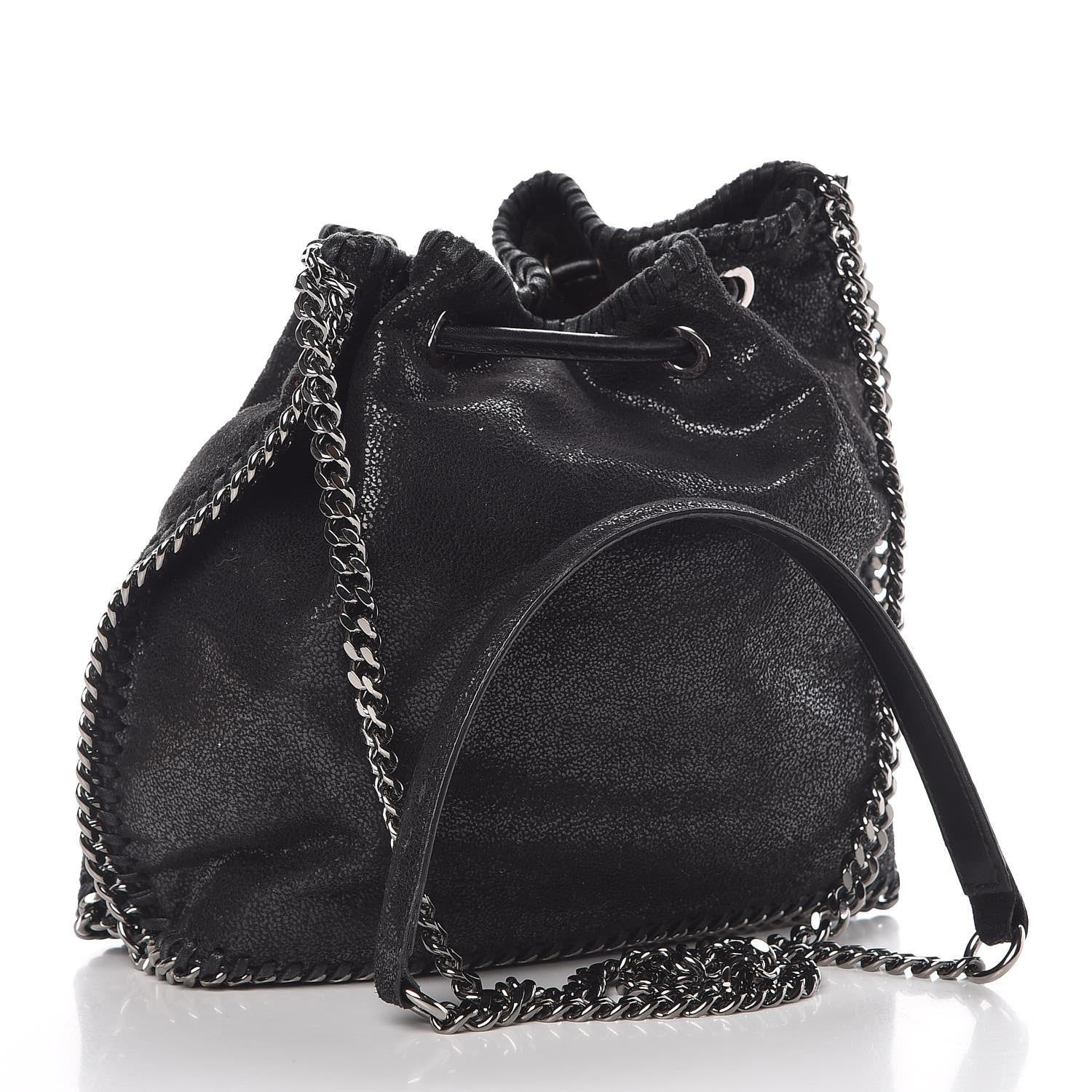 Stella McCartney Shaggy Deer Small Falabella Bucket Bag Black 3 of 8
