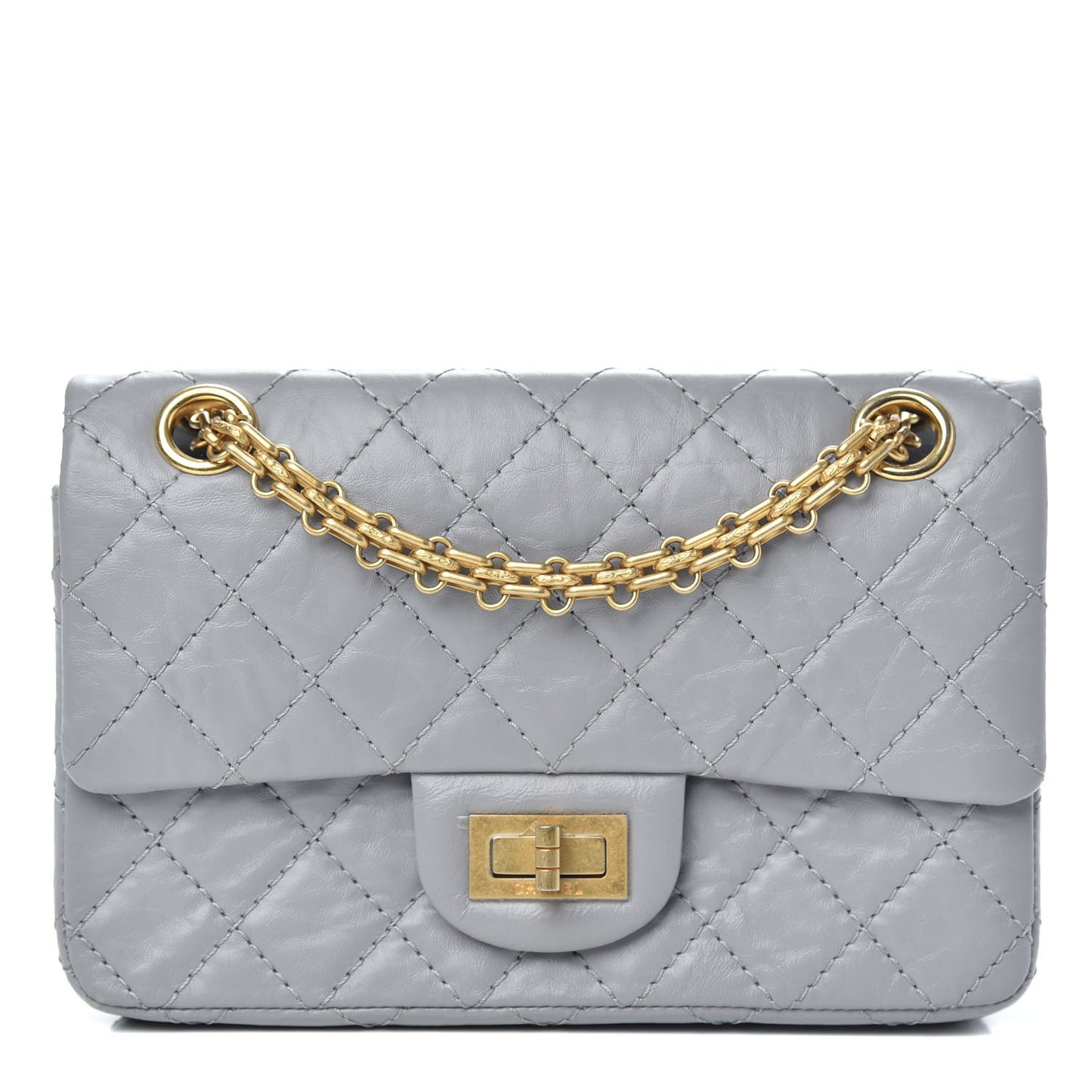 Aged Calfskin Quilted 2.55 Reissue Mini Flap Grey