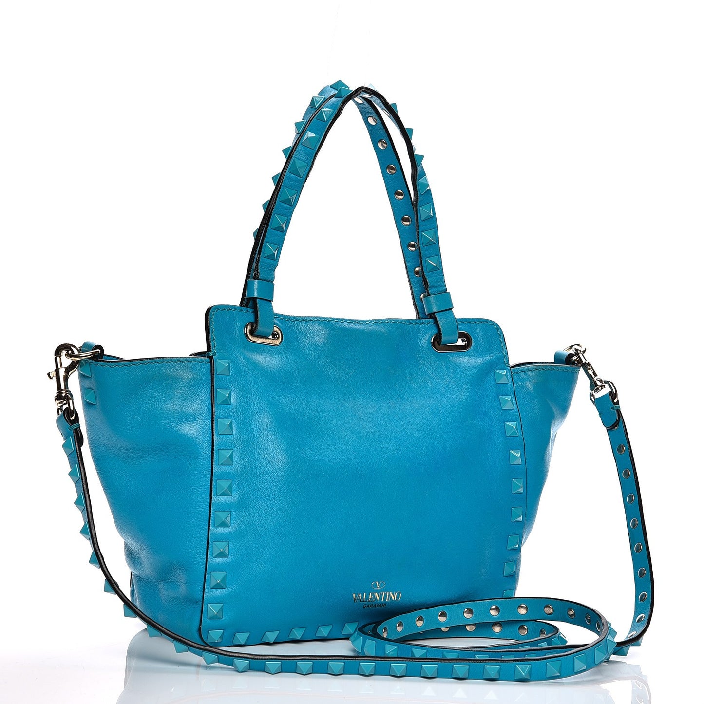 Vitello Monochrome Mini Rockstud Tote Parrot