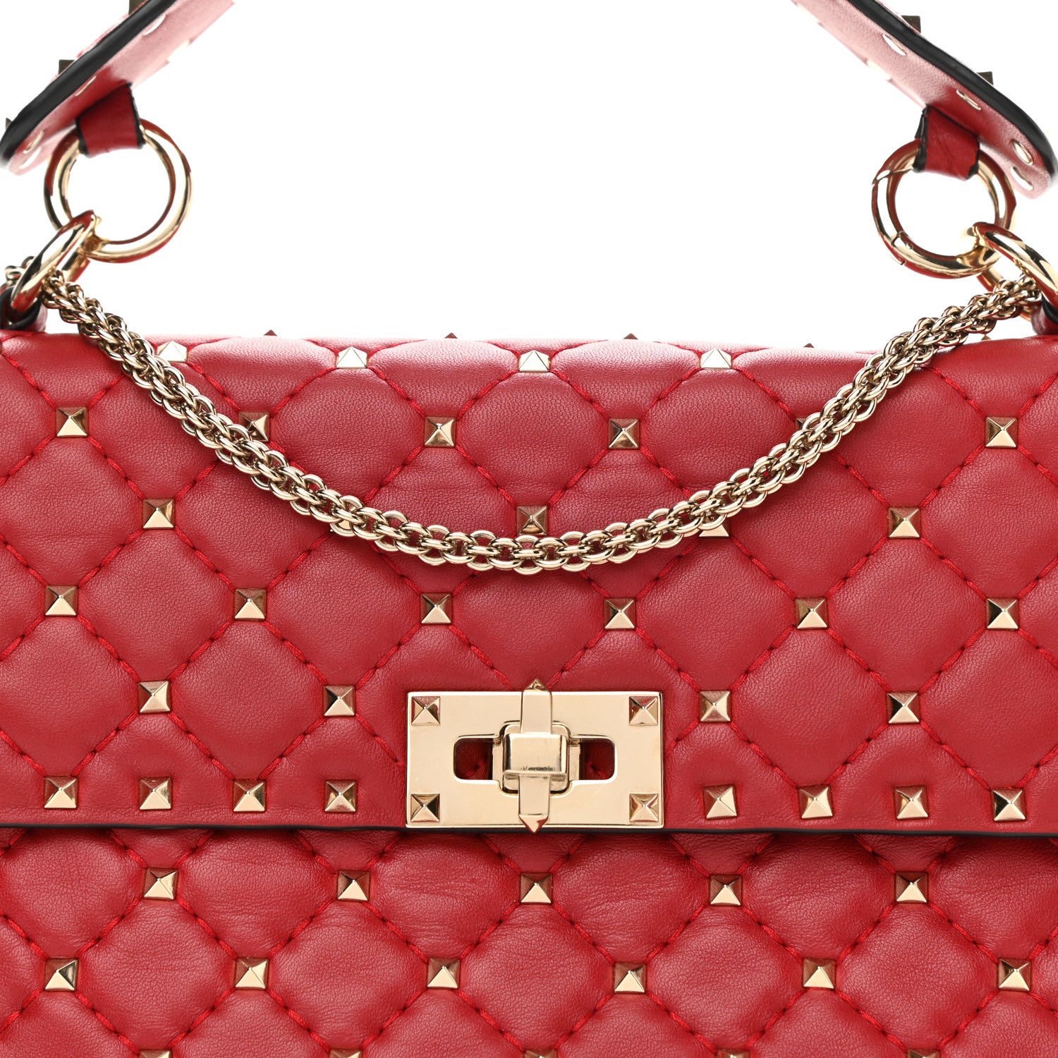 Valentino Garavani Nappa Medium Rockstud Spike Shoulder Bag Rosso Valentino 7 of 10