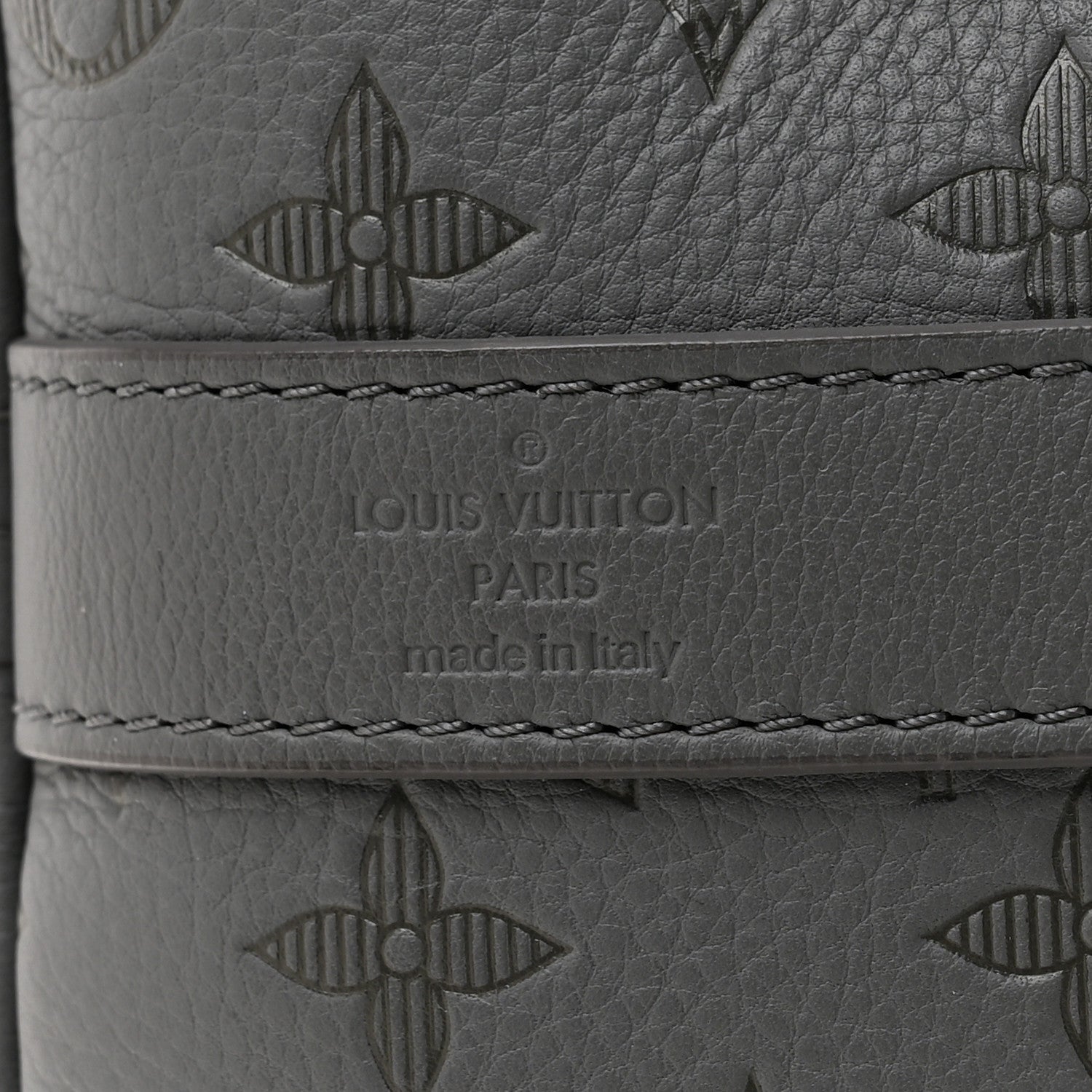 Louis Vuitton Calfskin Monogram Shadow Keepall Bandouliere 50 Anthracite gray 5 of 12