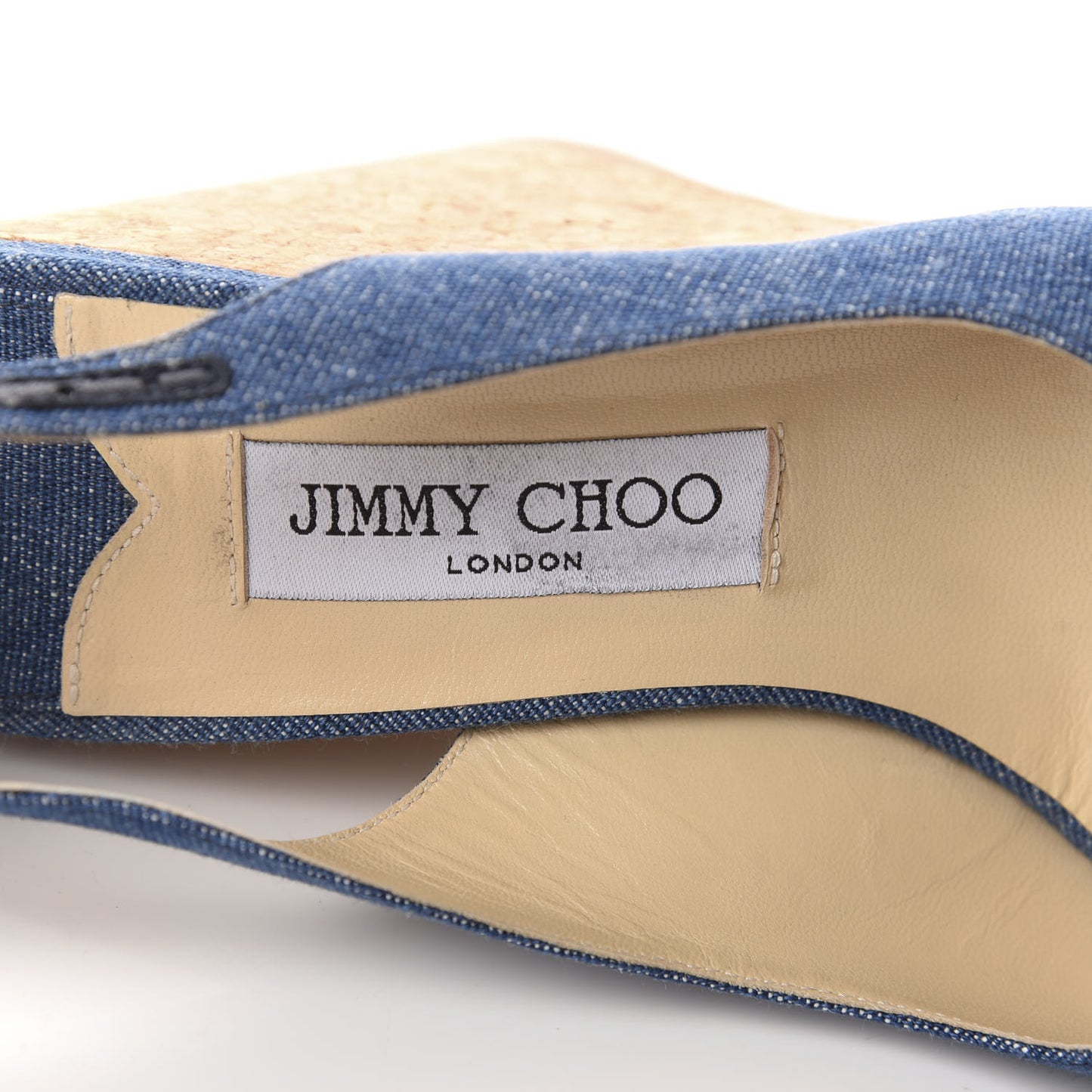 Denim Amely 105 Slingback Wedge Sandals 39.5 Navy