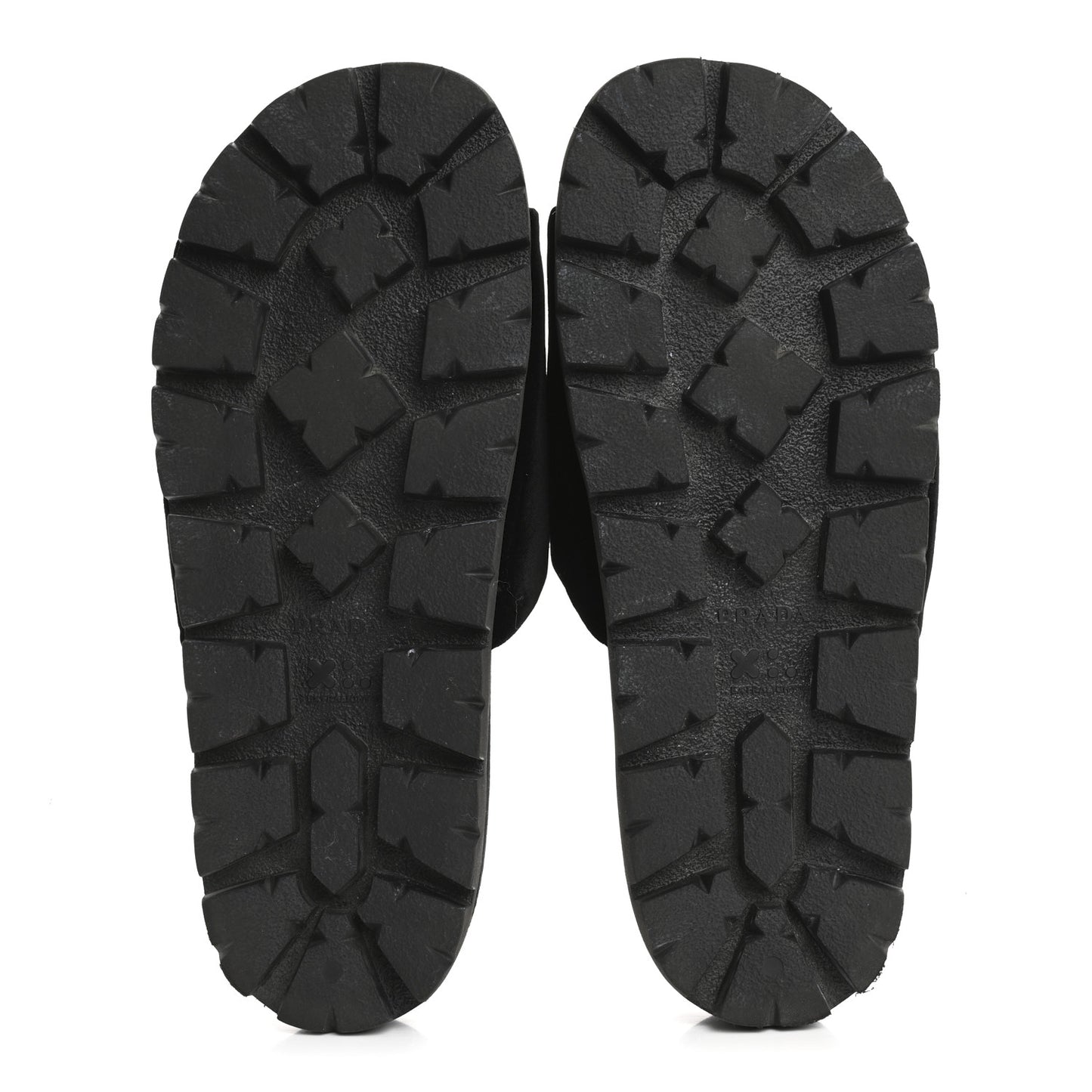 Velvet Logo Lug Sole 20mm Slide Sandals 38.5 Black