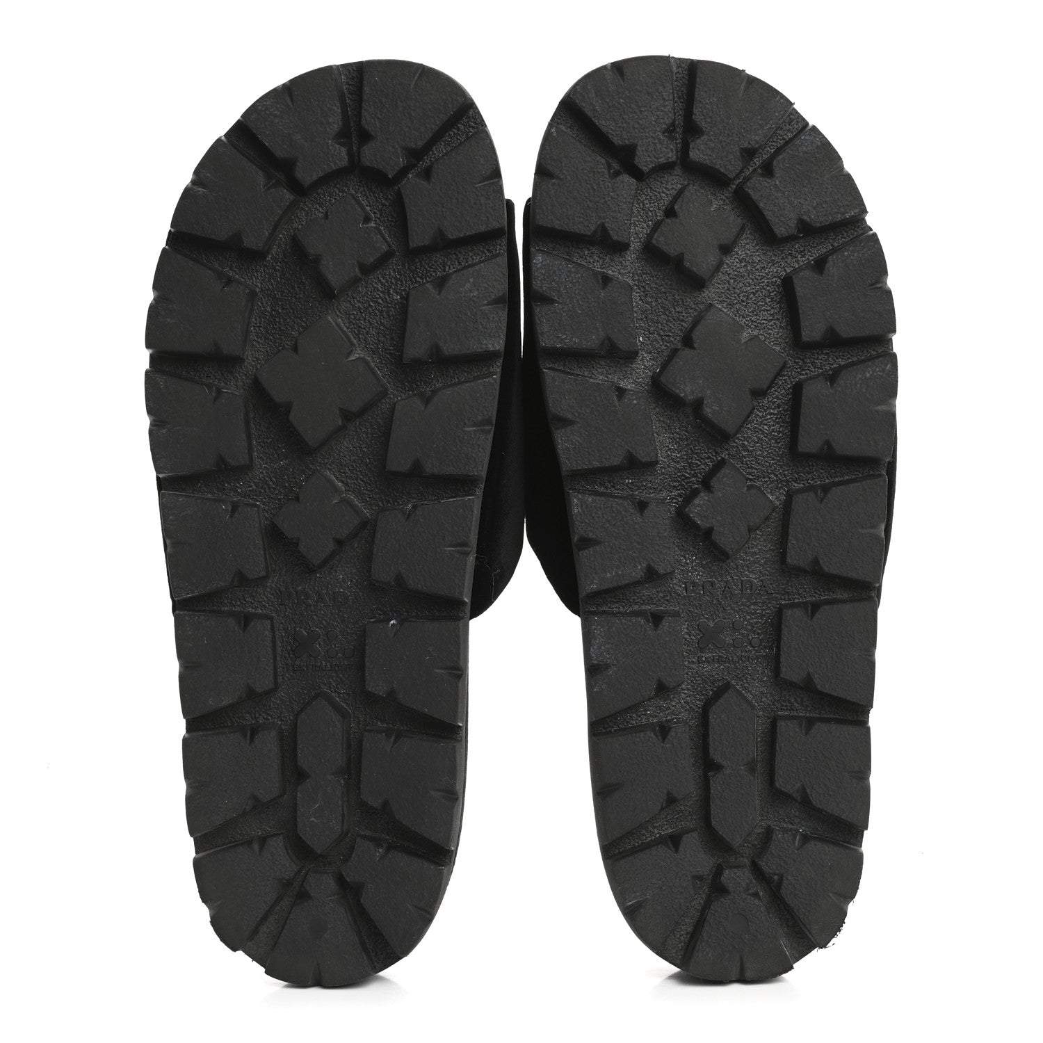 Prada Velvet Logo Lug Sole 20mm Slide Sandals 38.5 Black 6 of 10
