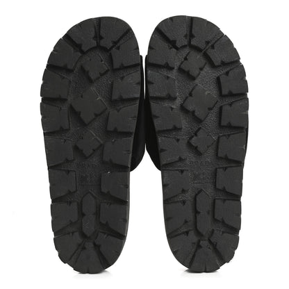 Prada Velvet Logo Lug Sole 20mm Slide Sandals 38.5 Black 6 of 10