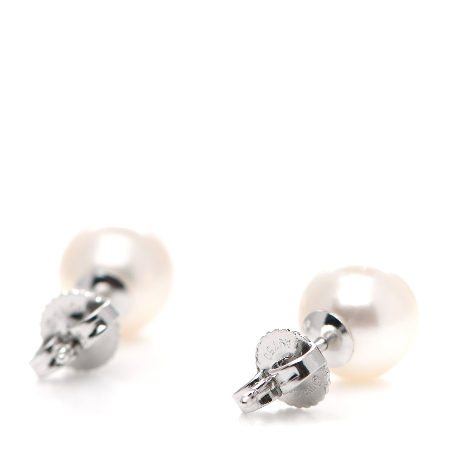 18K White Gold Akoya Pearl 8mm Signature Earrings