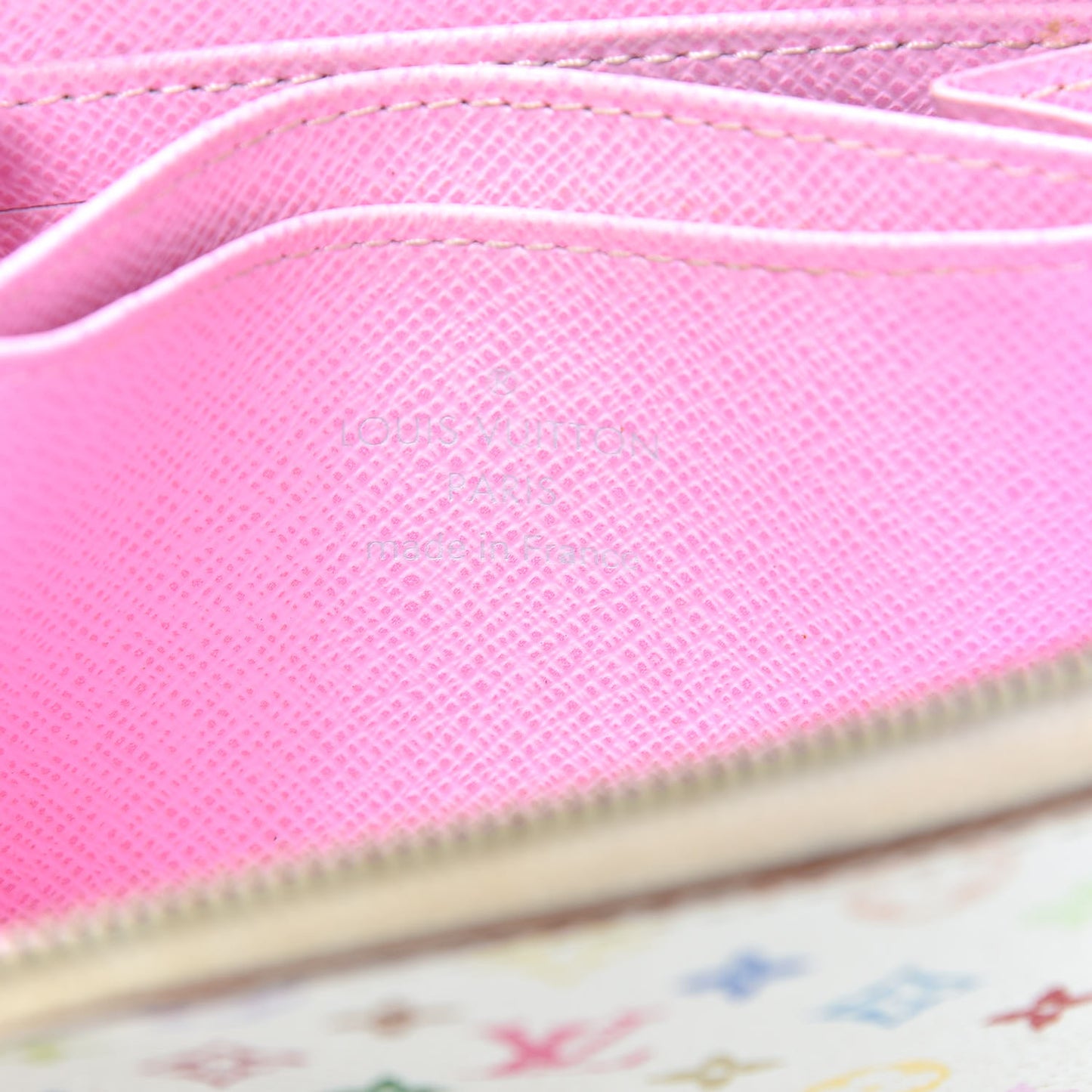 Monogram Multicolor Zippy Coin Purse Wallet White Litchi
