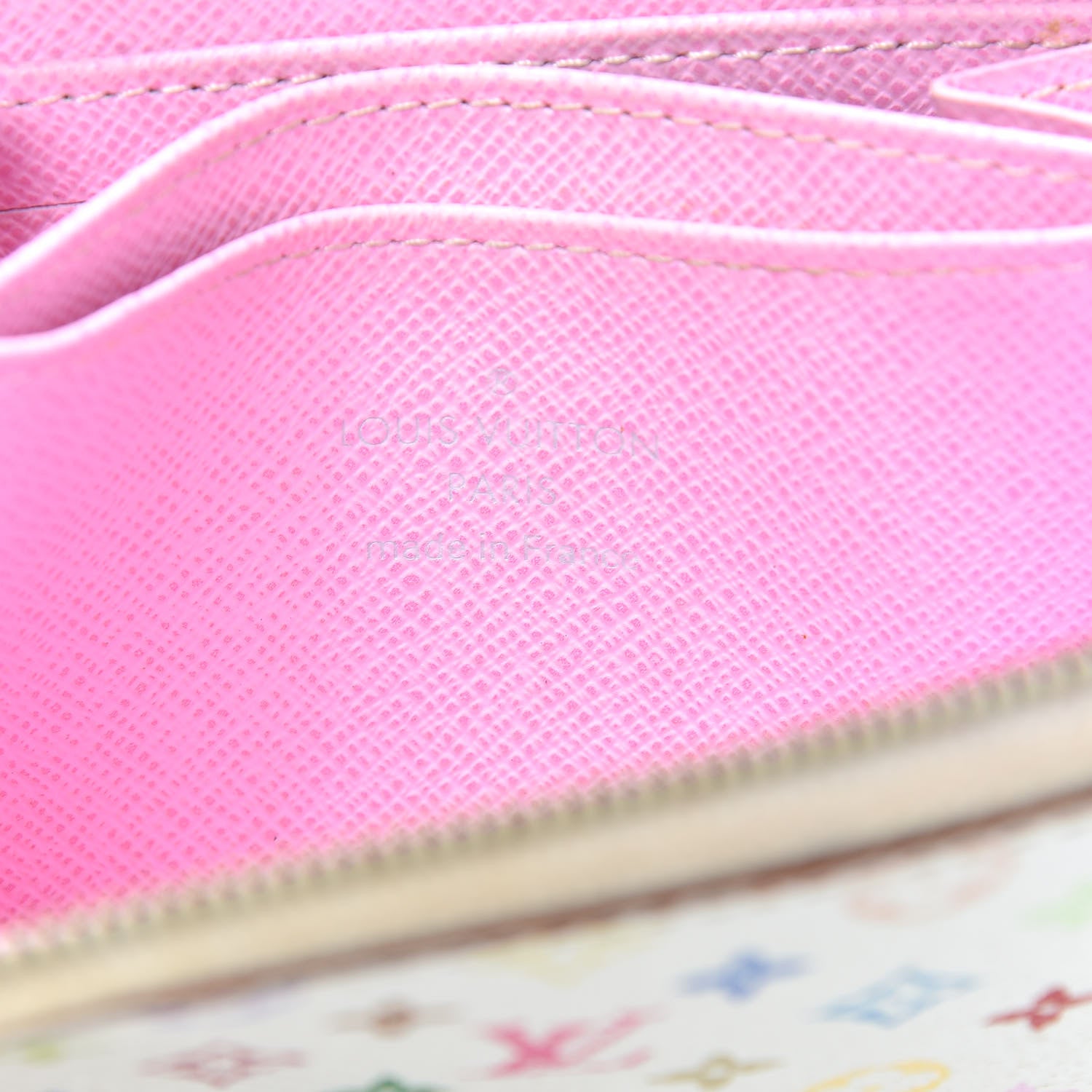 Louis Vuitton Monogram Multicolor Zippy Coin Purse Wallet White Litchi 6 of 6