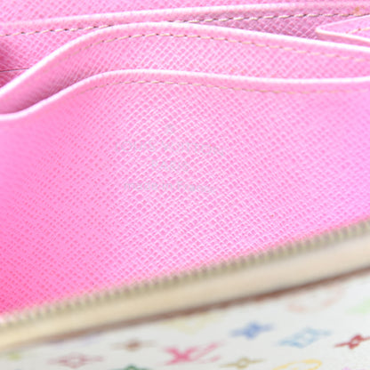 Louis Vuitton Monogram Multicolor Zippy Coin Purse Wallet White Litchi 6 of 6