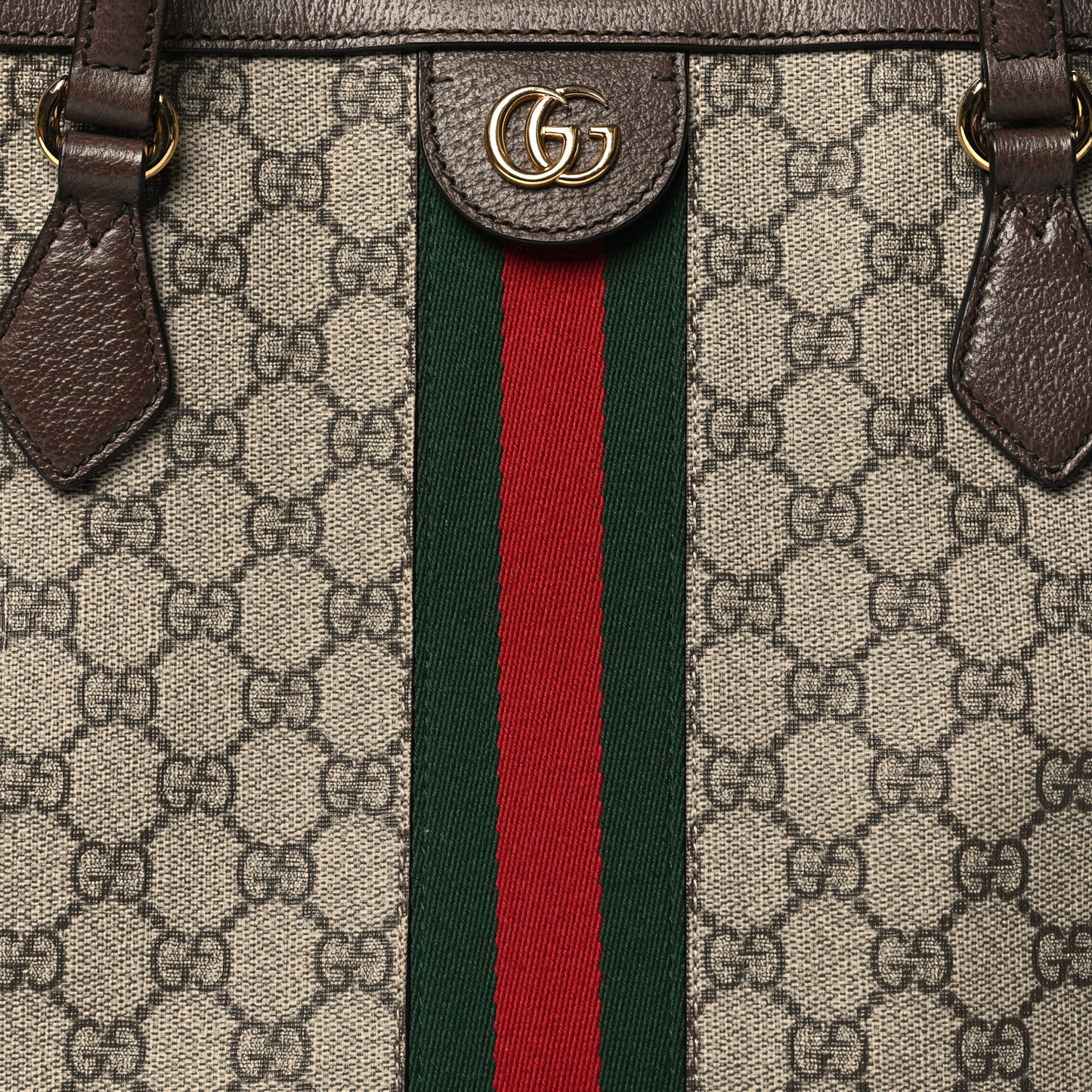 GG Supreme Monogram Medium Ophidia Shopping Tote Brown