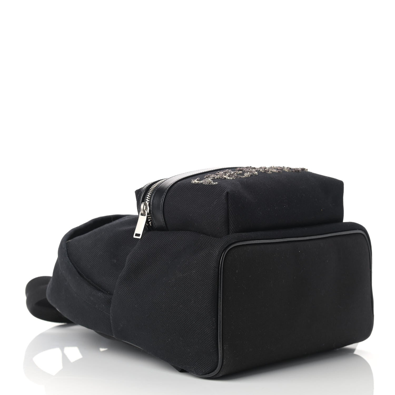 Saint Laurent Canvas Signature Heaven Embroidered Mini City Backpack Black 4 of 11