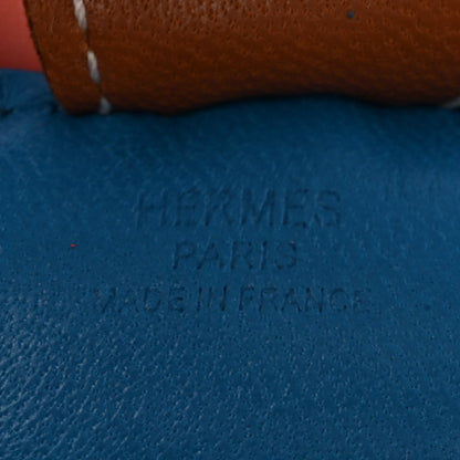 Hermes Milo Lambskin Grigri Rodeo Horse Bag Charm PM Blue Zanzibar Rose Texas Gold 3 of 5